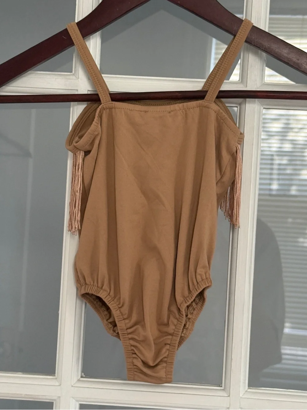BAILEY'S BLOSSOMS Toddler Girl's Tan Fringe Detail Sleeveless Bodysuit Size 3T